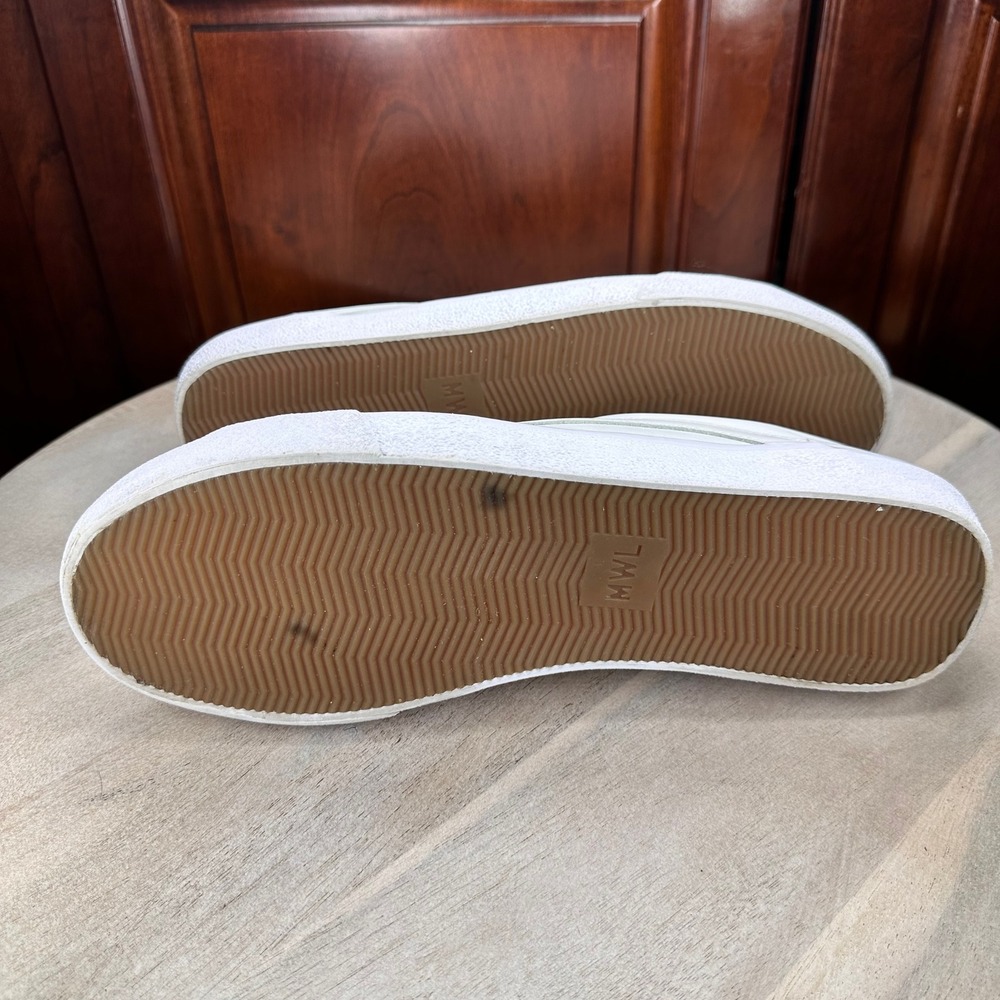 Madewell Sidewalk Low Top Sneakers White Leather Mens 8.5 Womens 9.5 - Picture 4 of 12
